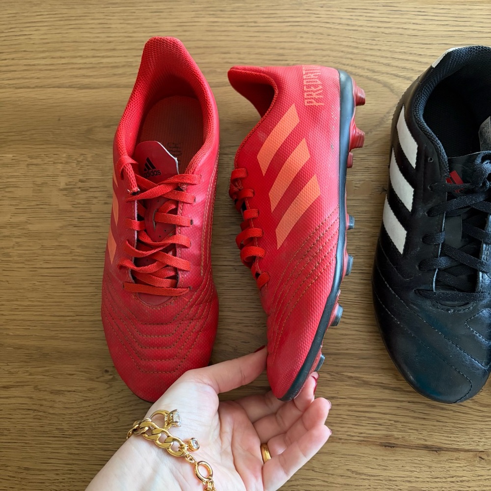 Adidas Predator Youth Soccer Cleats Red FG Size 5 US 22cm Kids Football Shoes